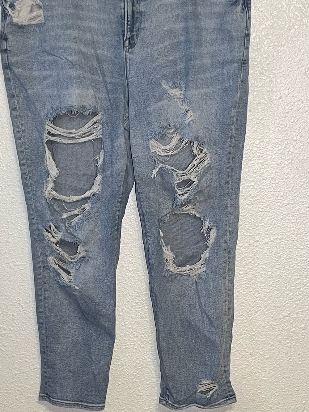 American eagle women’s Light Blue Distressed Women's stretchy Jeans size 20 - Picture 6 of 11